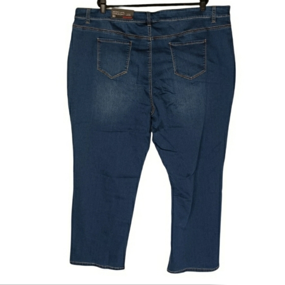 AVENUE DENIM Butter Straight Leg 5 Pocket Knit Denim Blue Jeans 30 NWT - Picture 4 of 9